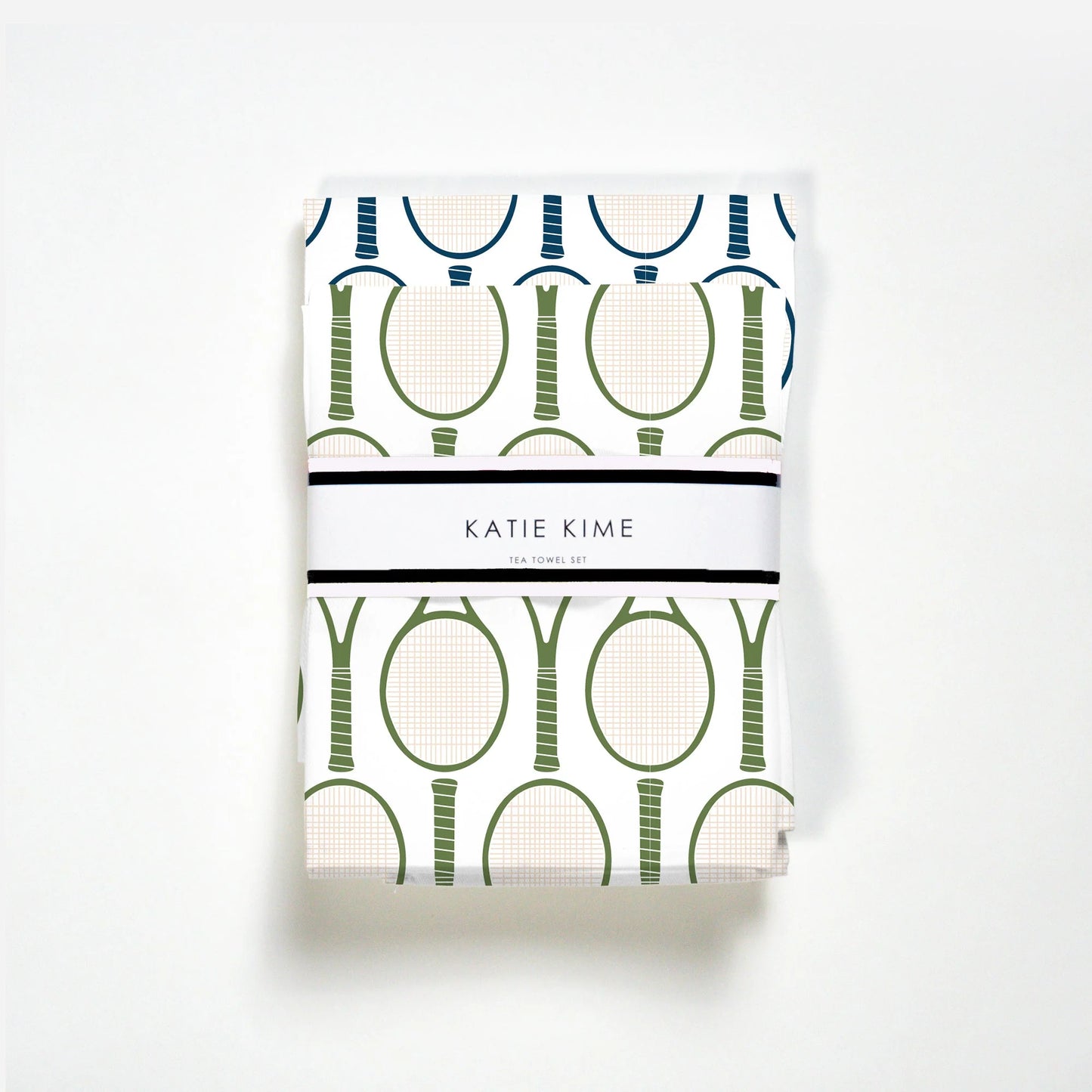 Tennis Time Tea Towel Set - Navy / Green