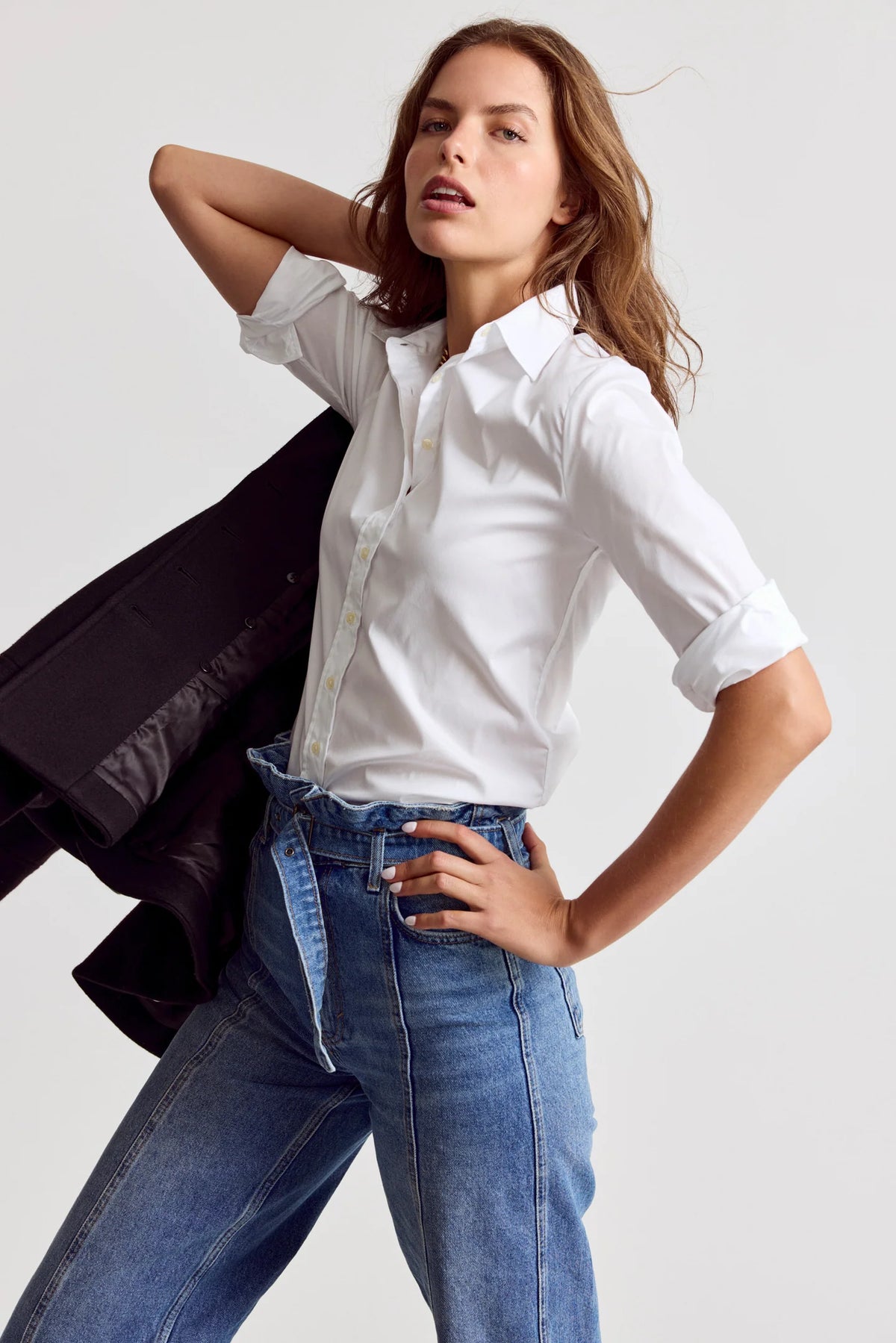 The 3/4 Sleeve Essentials Icon Shirt - White