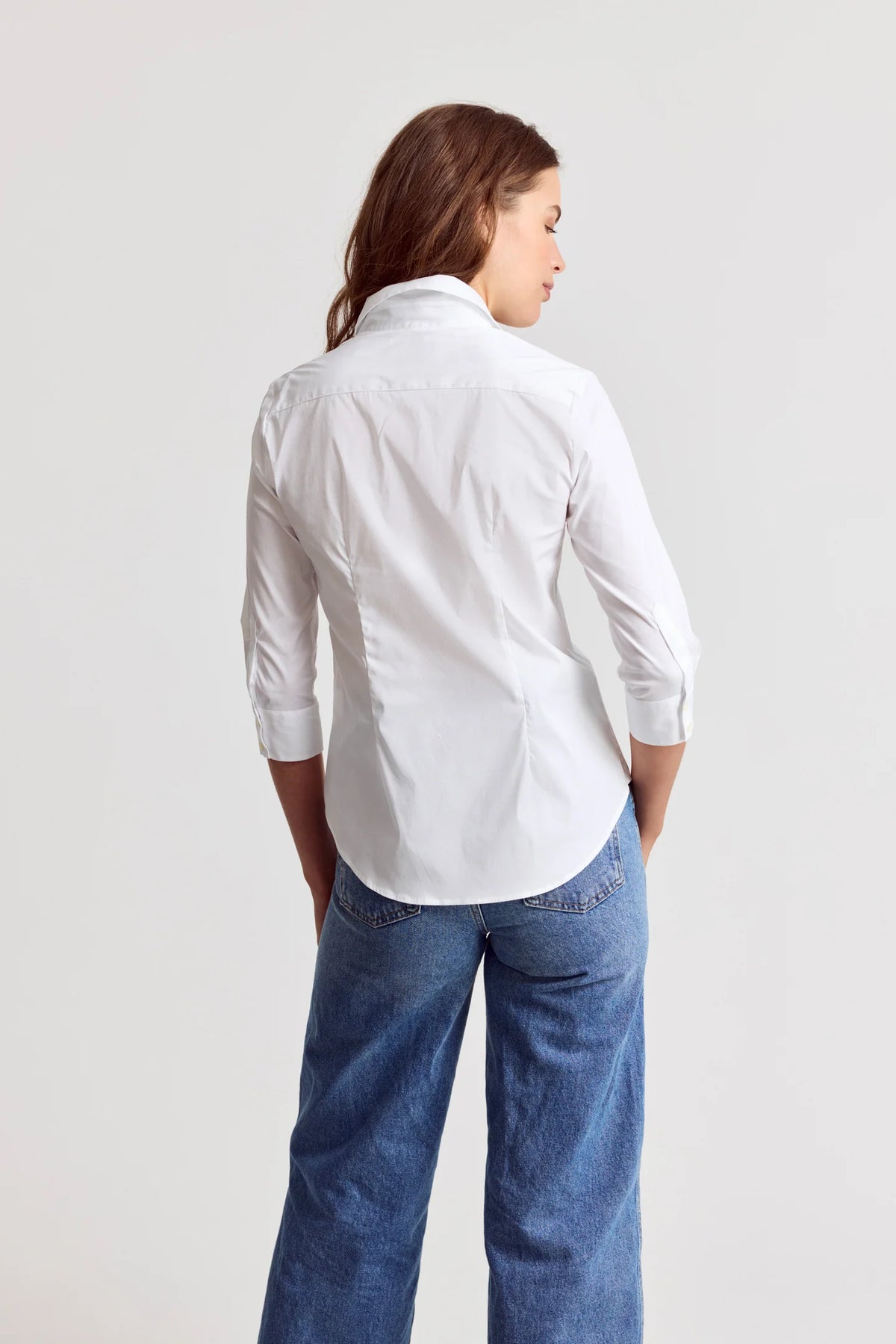 The 3/4 Sleeve Essentials Icon Shirt - White