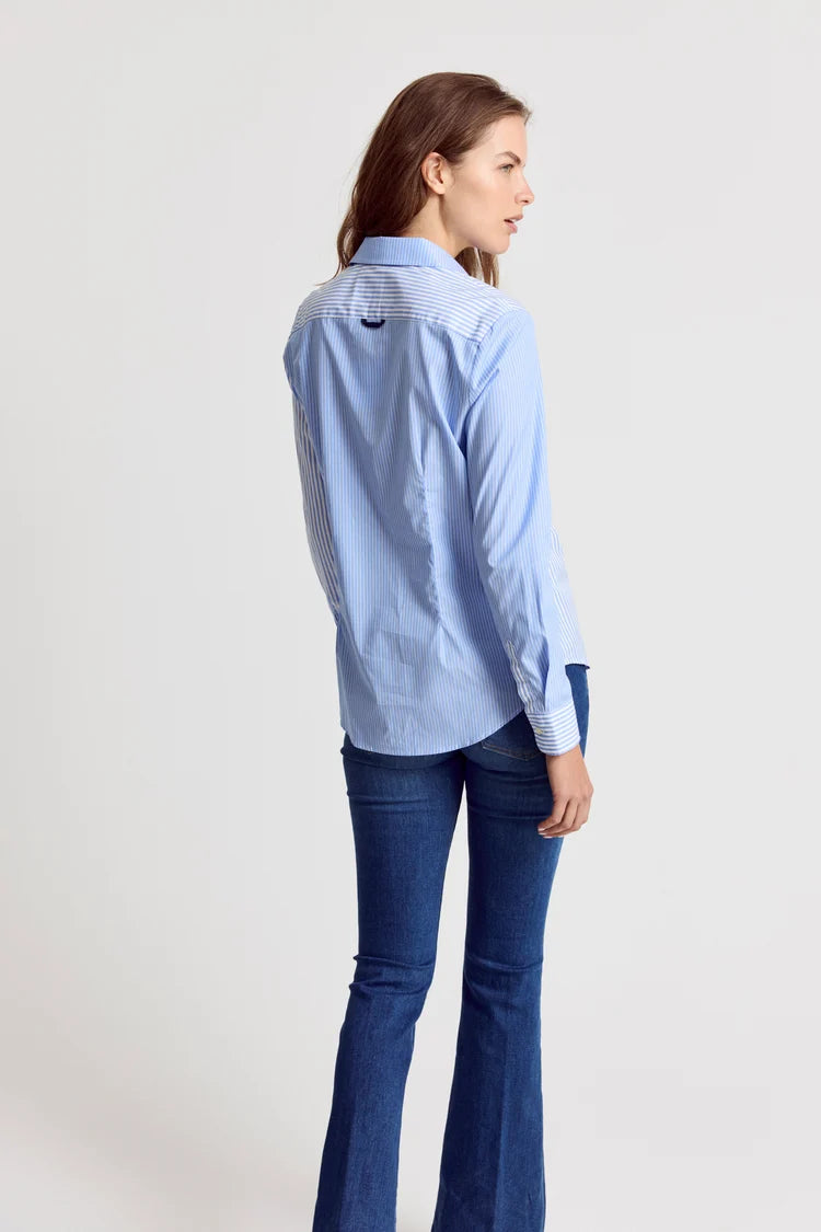 The Boyfriend Shirt - Blue Multi Stripe