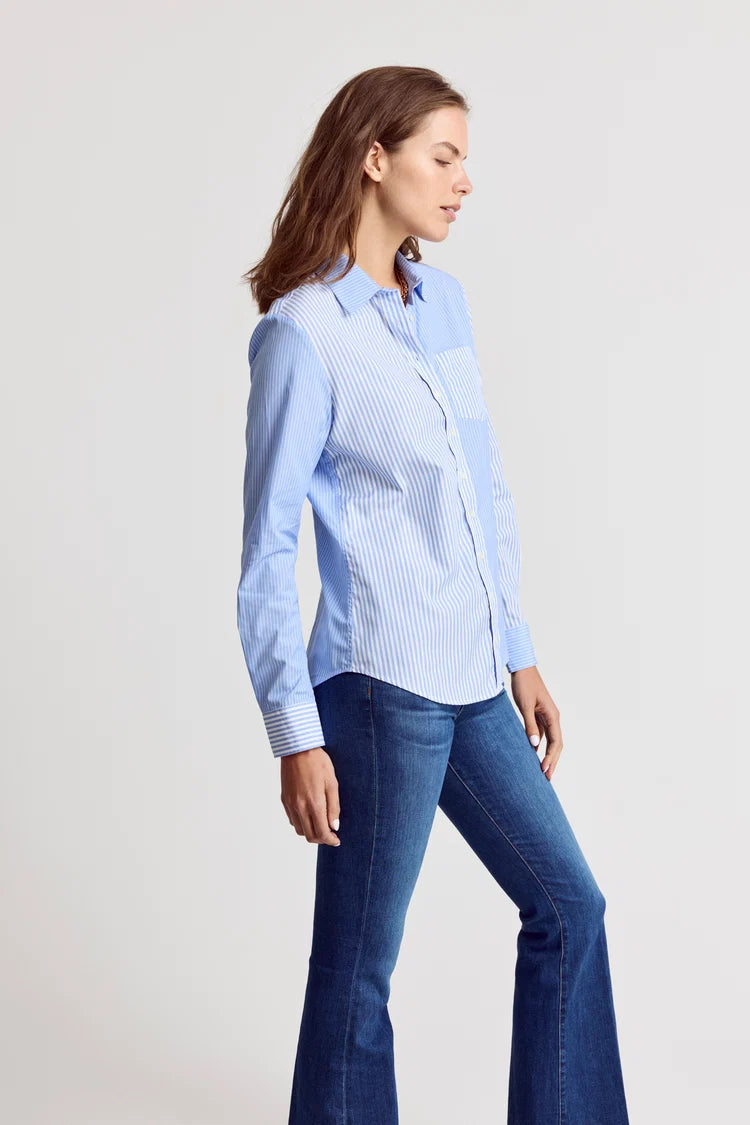 The Boyfriend Shirt - Blue Multi Stripe