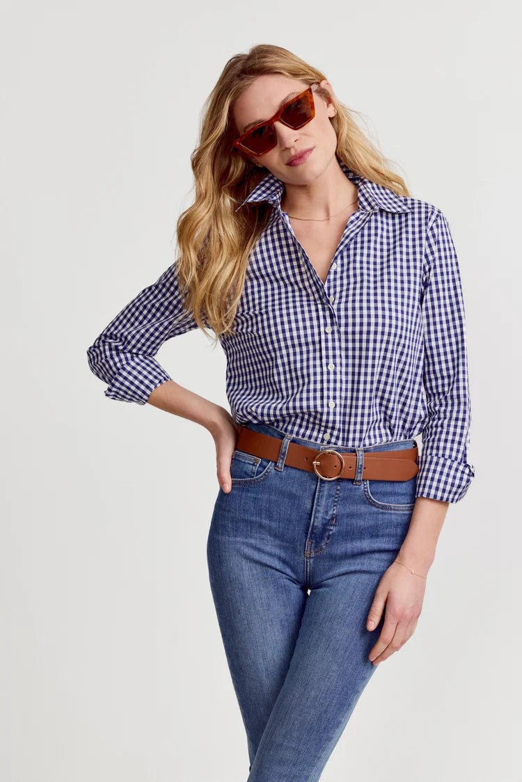 The Icon Shirt - Wide Navy Check