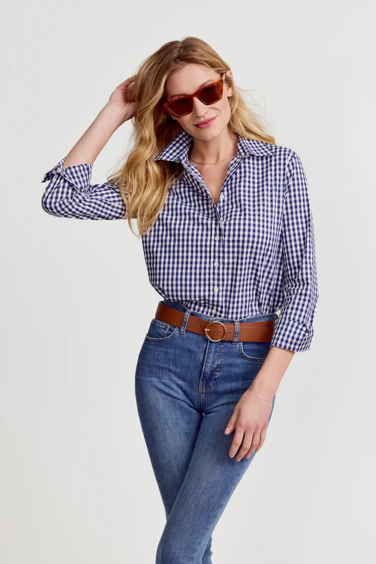 The Icon Shirt - Wide Navy Check