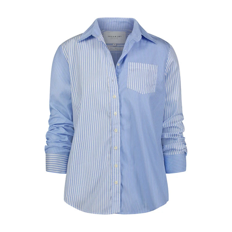 The Boyfriend Shirt - Blue Multi Stripe