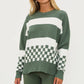 Callie Sweater - Olive Check