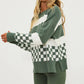 Callie Sweater - Olive Check