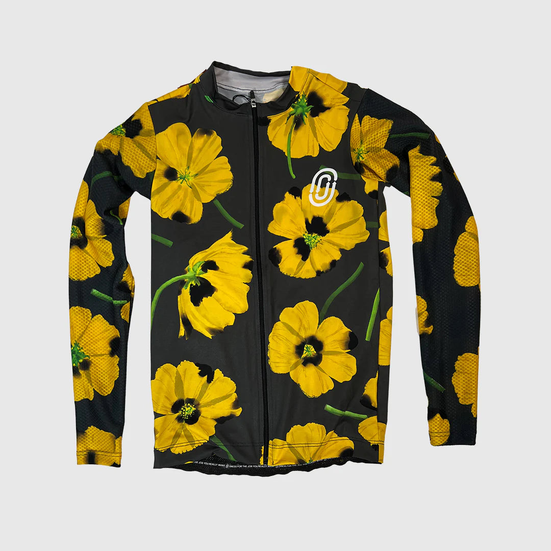 Yellow Poppies Lightweight Long Sleeve Women's Jersey