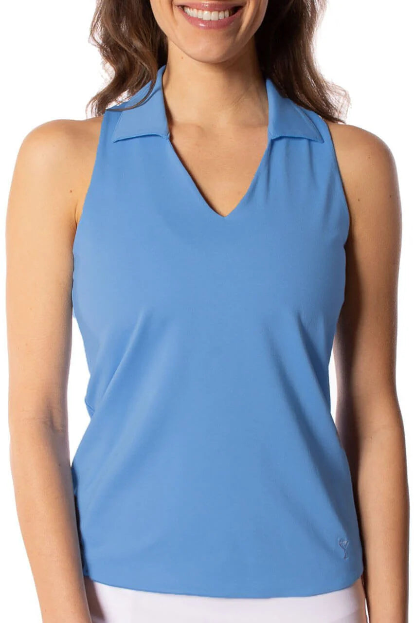 Sleeveless Lisa Sport Polo - Zoo Blue