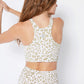 Sophia High Neck Sports Bra- Sand Cheetah