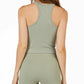 Claire Racer Tank Top - Faded Olive