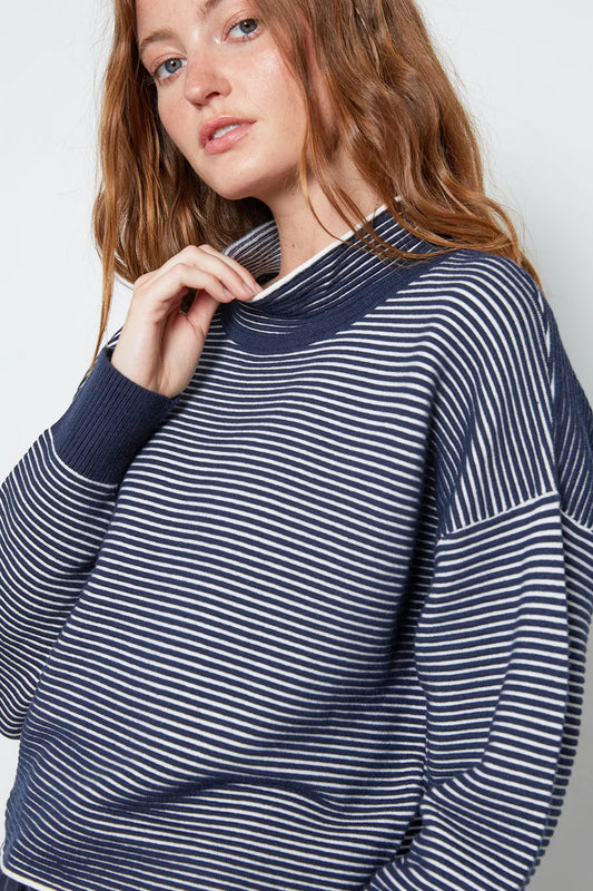Joey Ribbed High Neck Pullover