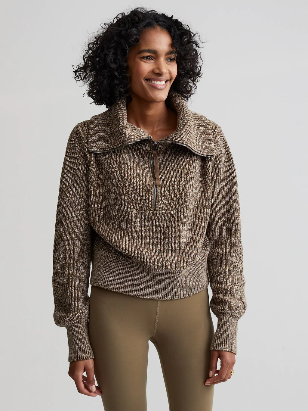 Mentone 1/2-Zip Pullover - Dark Olive Speckle