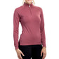 1/4 Zip Ruched Back Long Sleeve - Dusty Rose