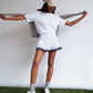 Tennis Skirt - White with Navy Trim