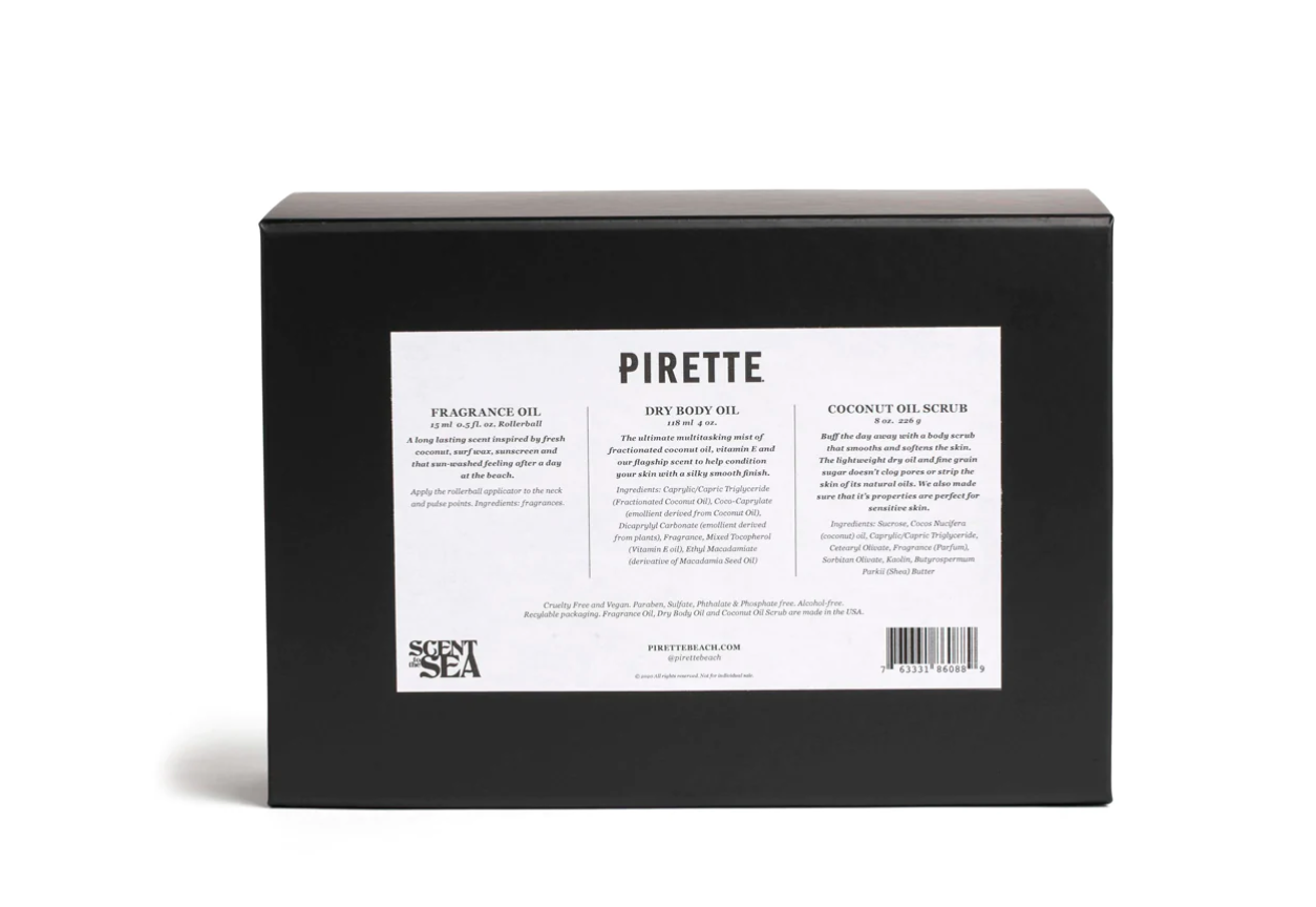 PIRETTE Fragrance Oil, Dry Body Oil & Scrub Gift Box