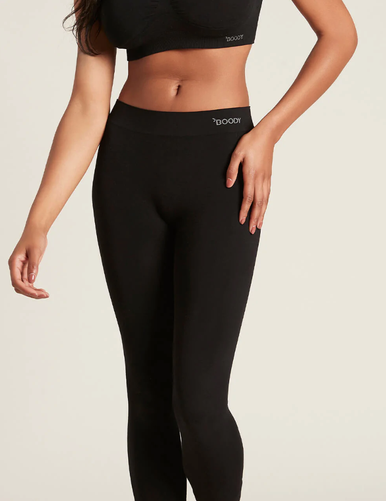 Base Layer Bamboo Viscose 3/4 Length Leggings - Black