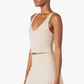 Heather Rib Hold Court Skirt - Cream Heather