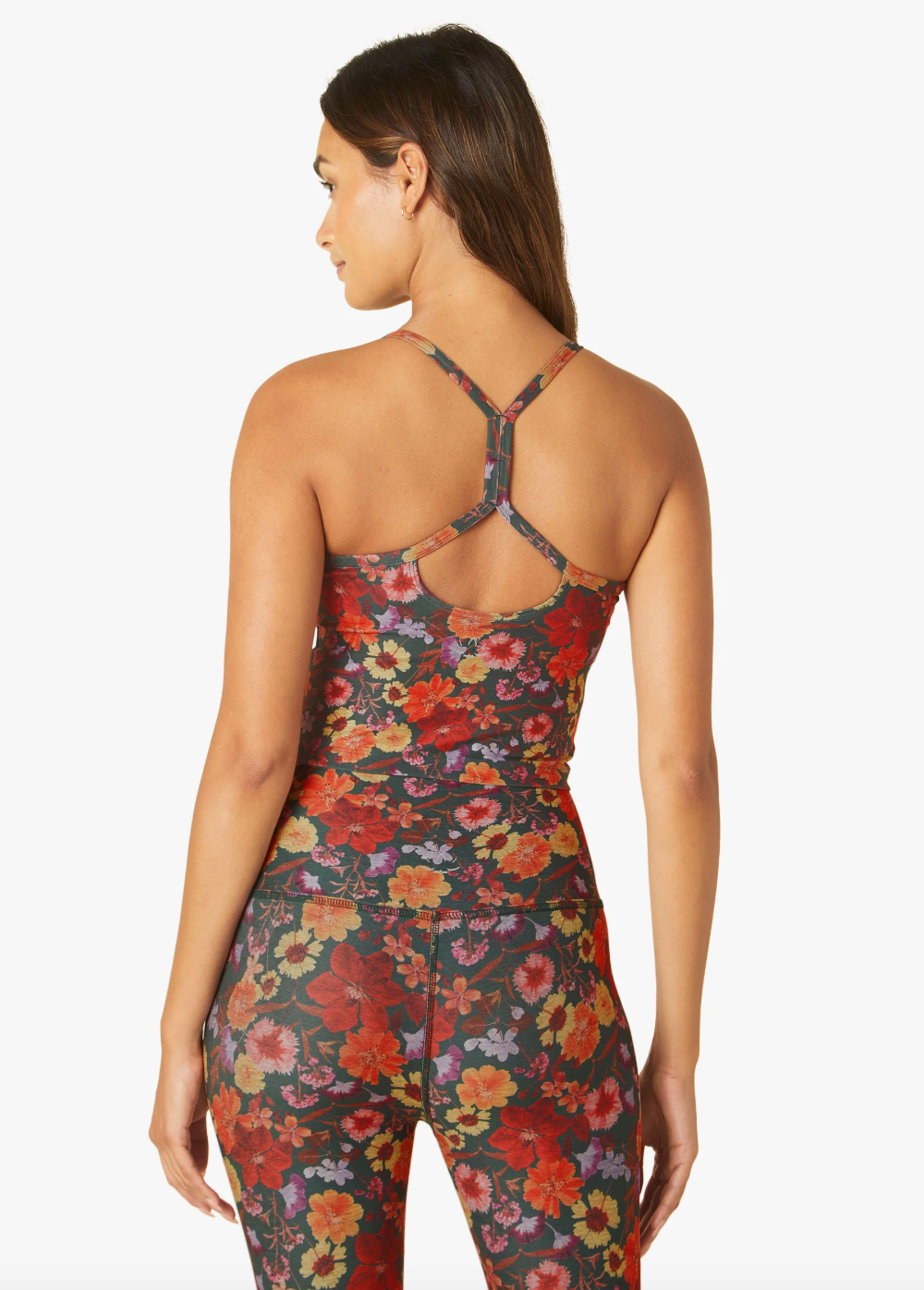 SoftMark Slim Racerback Cropped Tank - Pressed Flowers