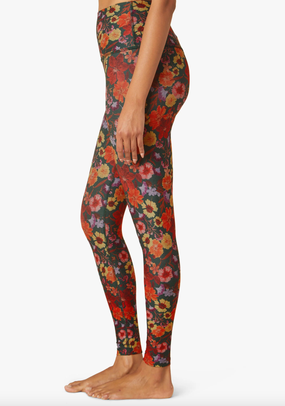 SoftMark High Waisted Midi Legging - Pressed Flowers