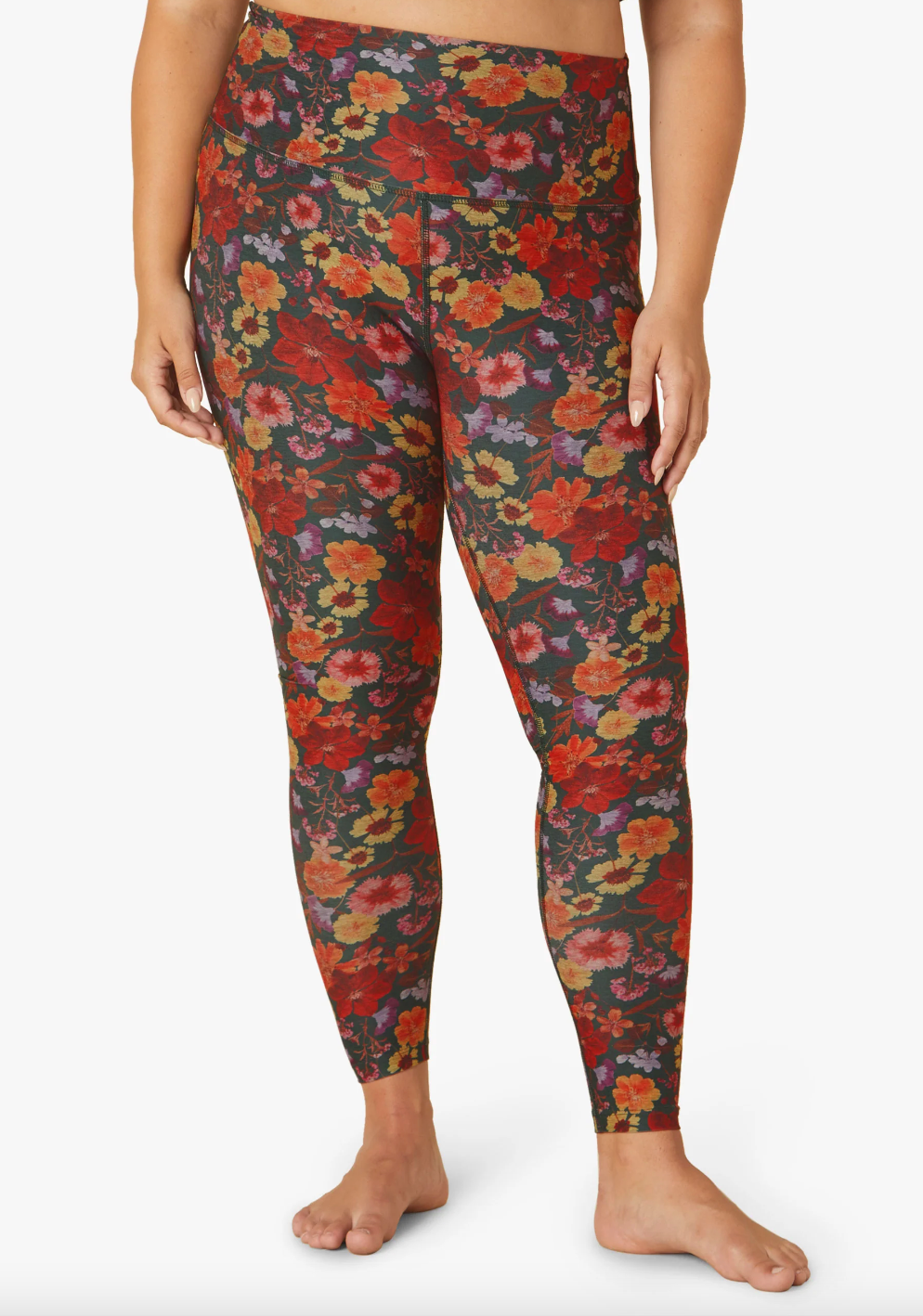 SoftMark High Waisted Midi Legging - Pressed Flowers